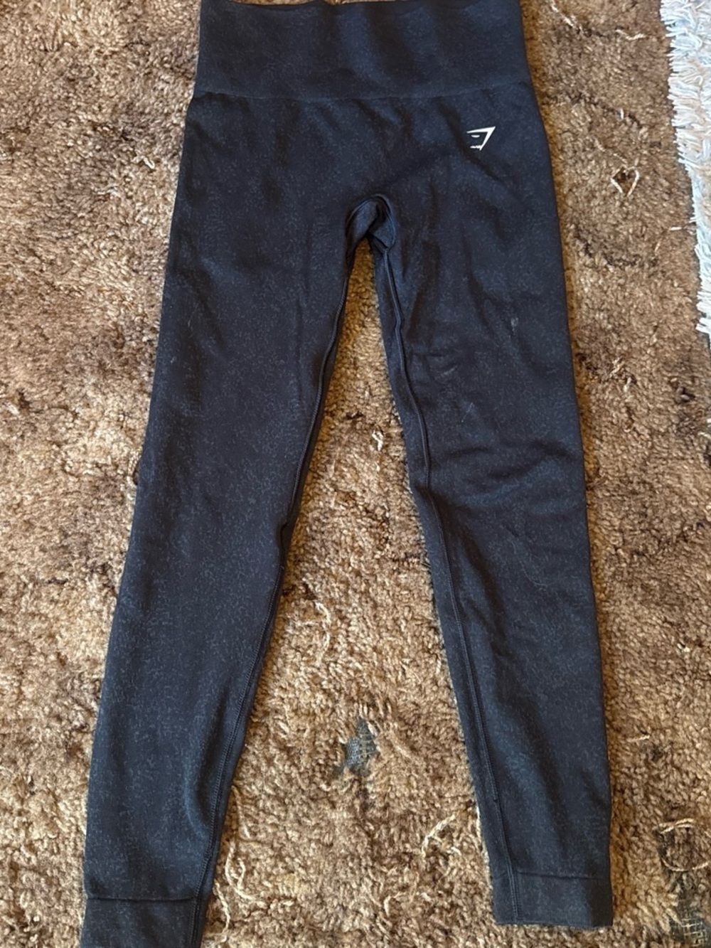 Gymshark Black High-Waist Leggings with Subtle Logo